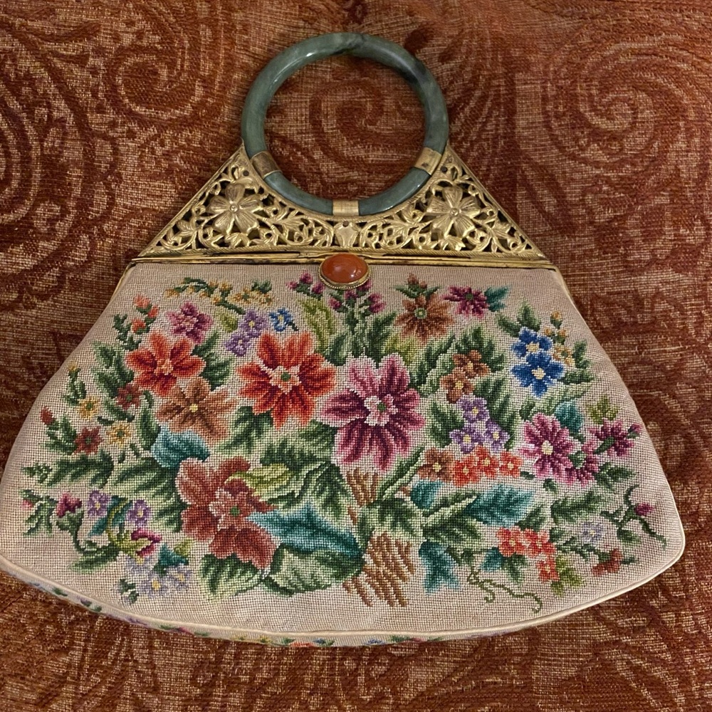 Antique Handbag with Jade Handle